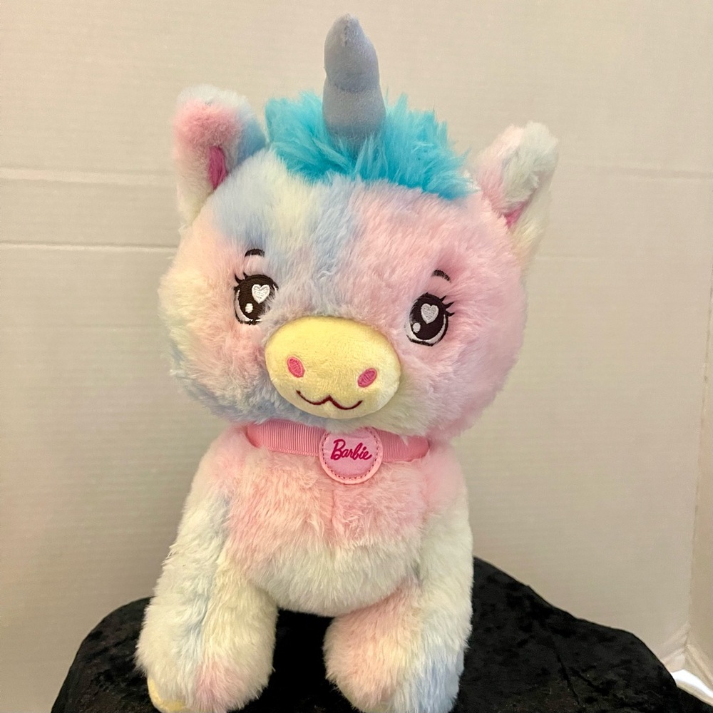 Barbie Stuffed Unicorn Plush Toy
Soft & Cuddly 9" 
Pastel Rainbow colors